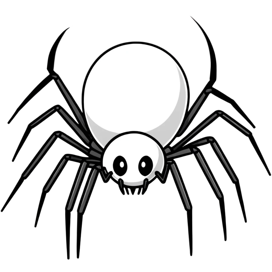 completely white spider, pure white spider with eight legs emoji