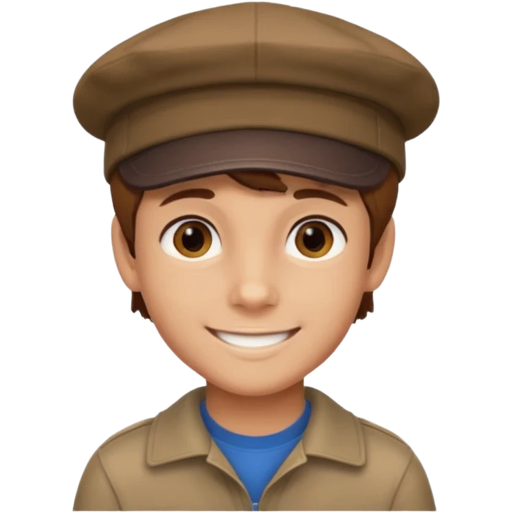 Un niño con gorra pelo castaño  emoji