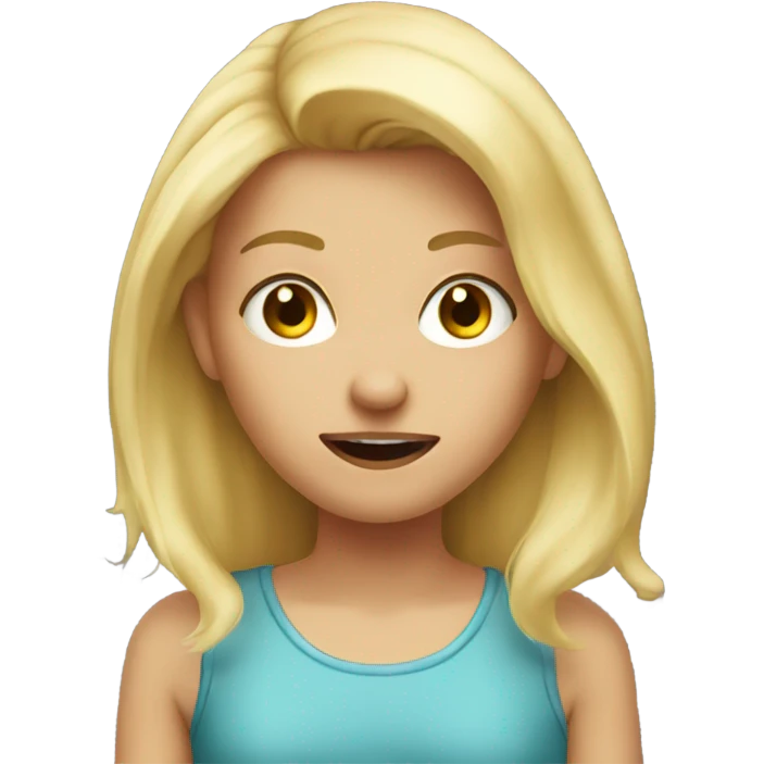 Mad little  blonde girl emoji