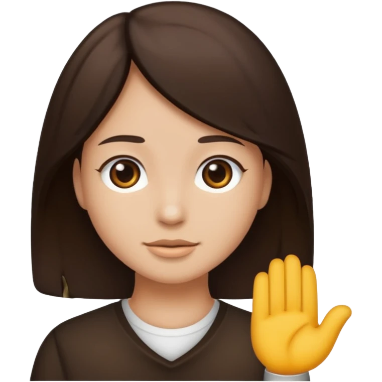 Dark brown hair, light skined emoji