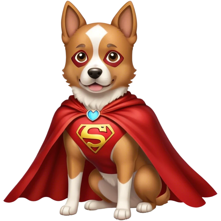 Dog with a cape superhero emoji