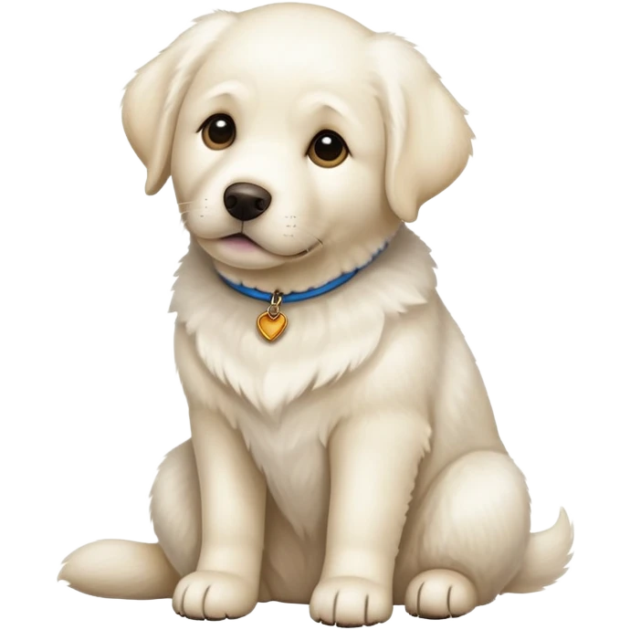White Labrador adult dog sitting emoji
