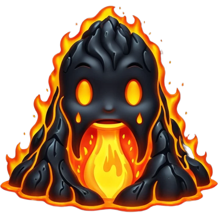 create an emoji of a little lava flow emoji