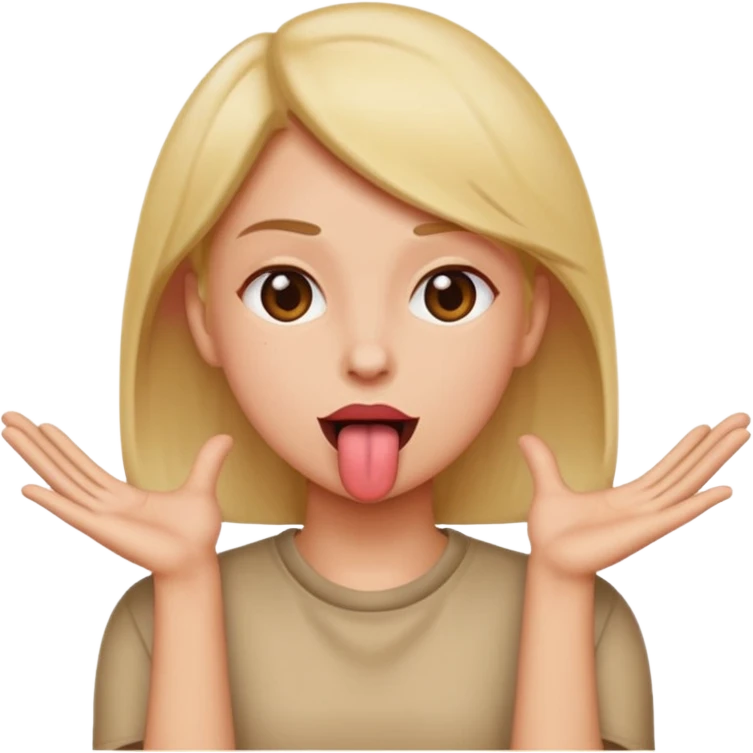 Tongue out with hands on side emoji