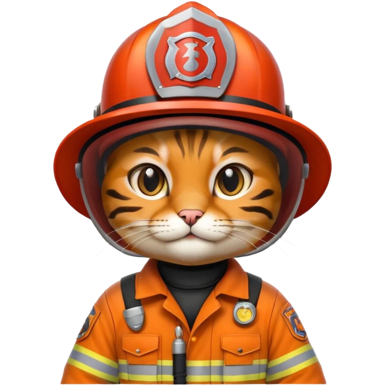 wild cat in firefighter suit emoji