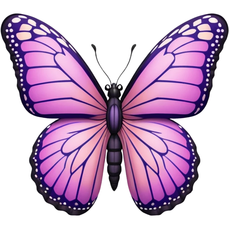 super realistic pink and purple monarch butterfly emoji