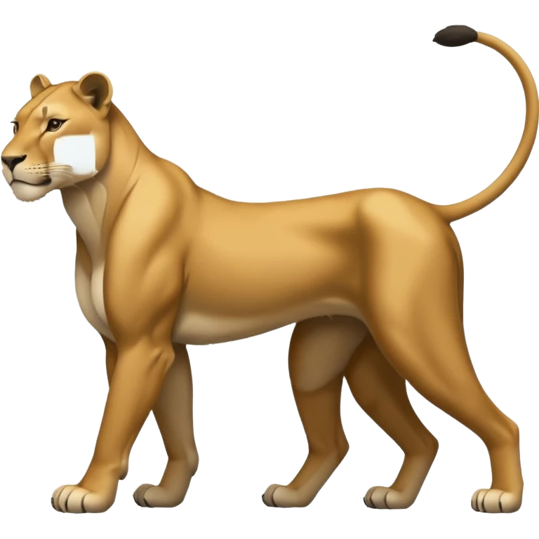 a lioness's silhouette with four legs emoji