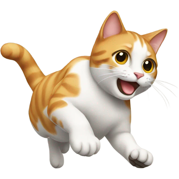 Cat running up wall emoji