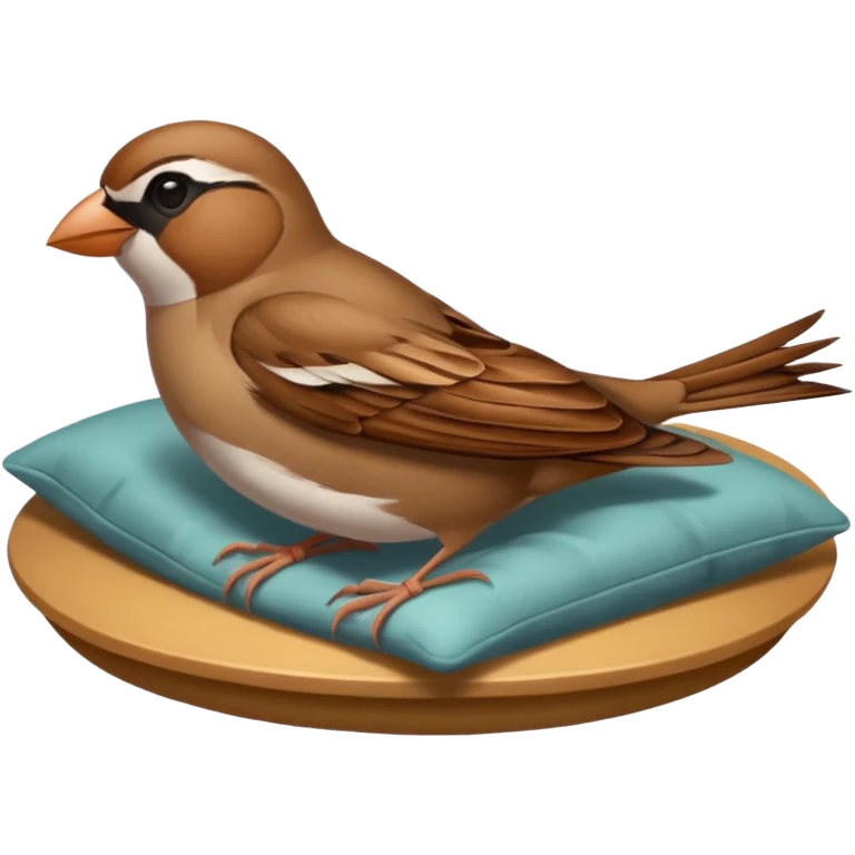 A sparrow sleeps emoji