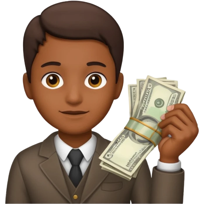 a person holding money emoji