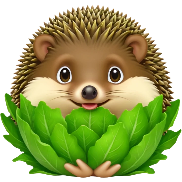hedgehog eating lettuce emoji