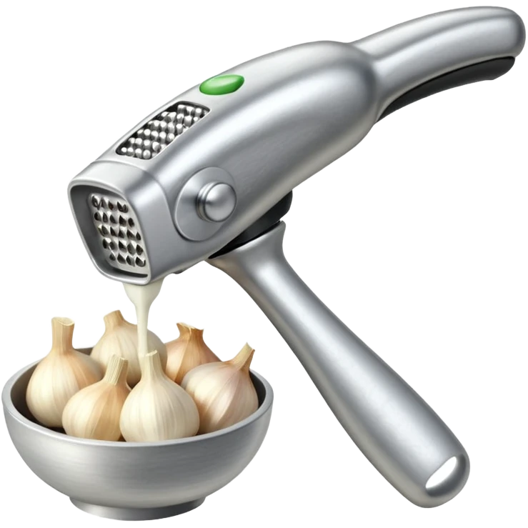 garlic being pressed by a garlic press emoji