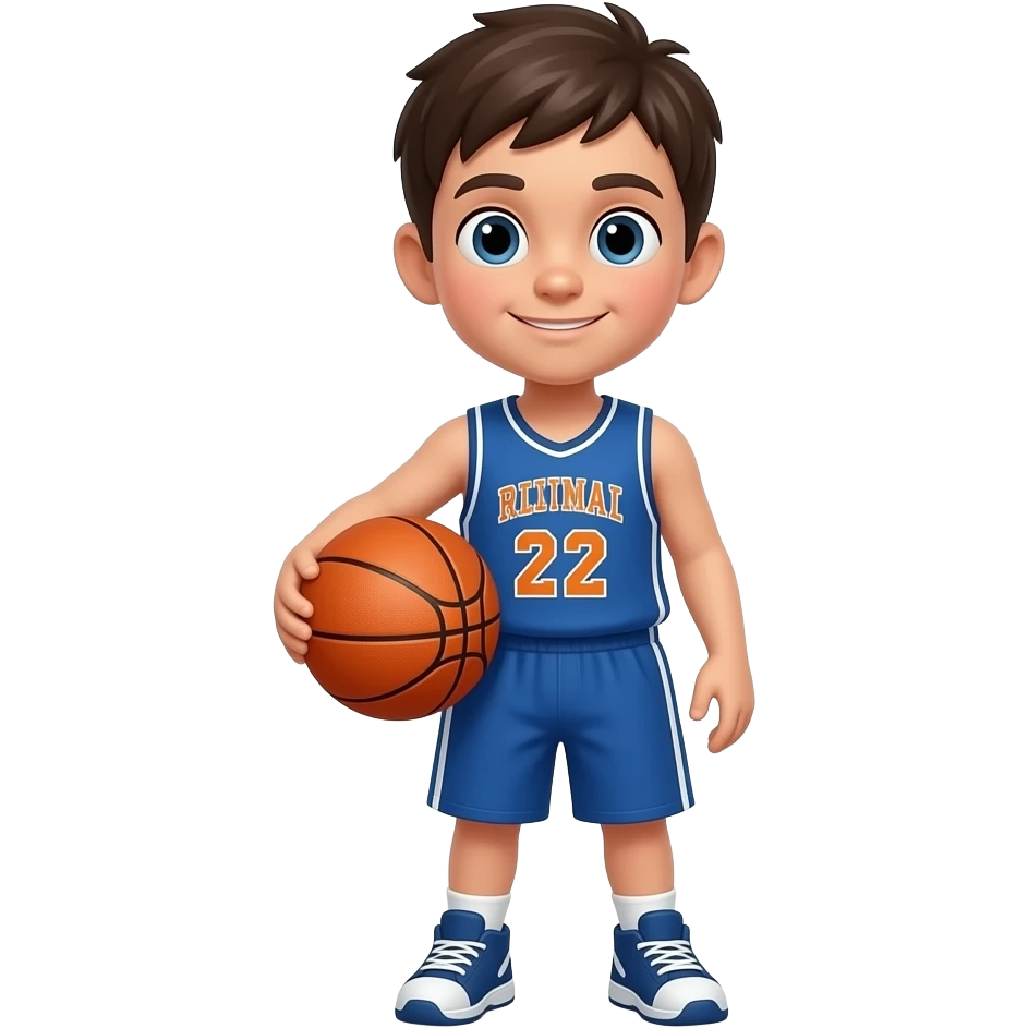 young boy hold basekt ball close up emoji