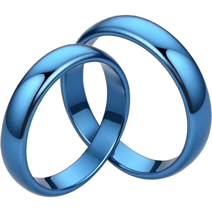 Two simple intertwined blue wedding rings emoji