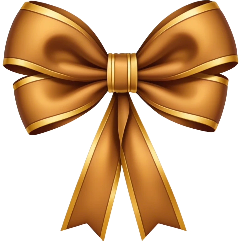 brown and gold bow emoji