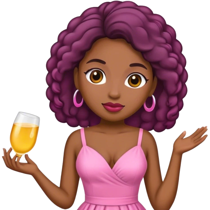 African American pink lady emoji