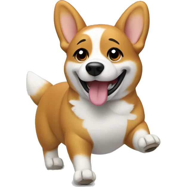 Dancing corgi with nose emoji