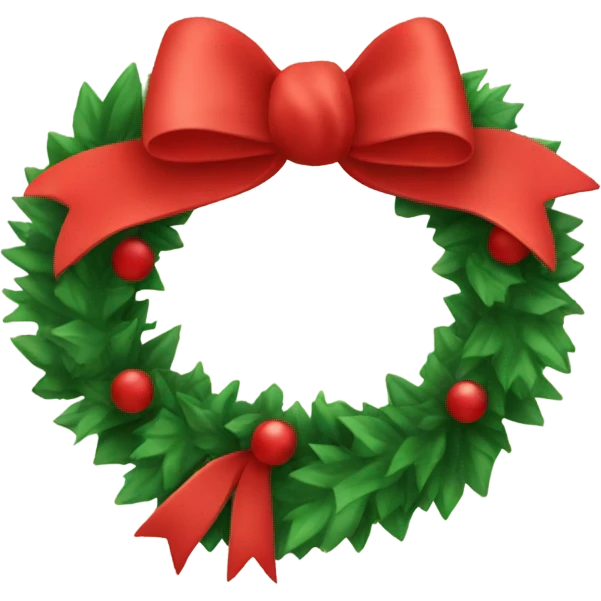 Christmas wreath with just a red bow emoji