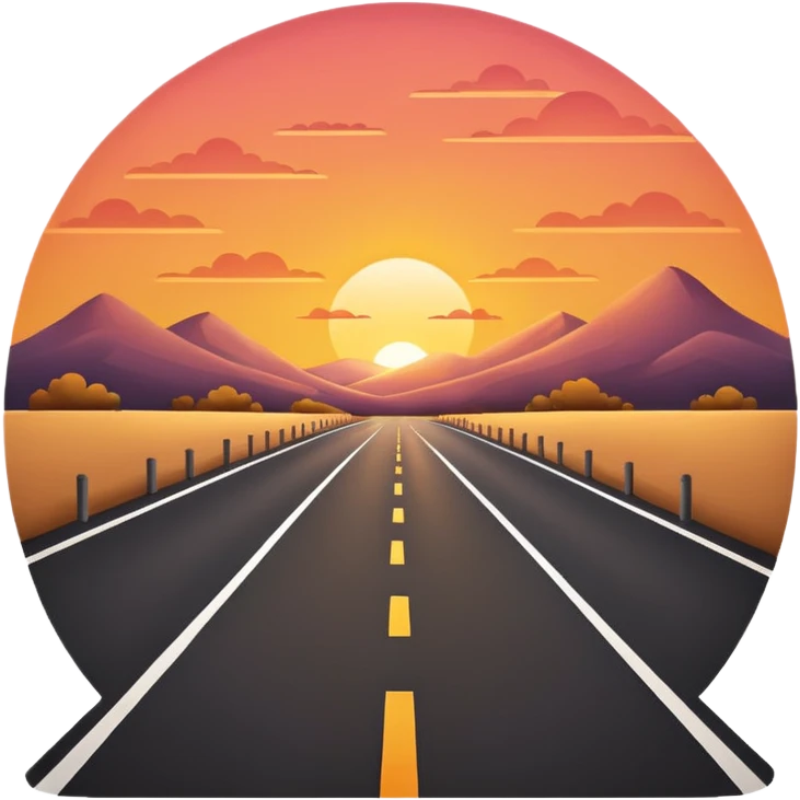 road with sunset emoji