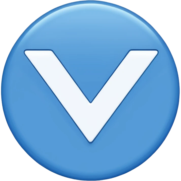 Un circulo de color azul  que adentro este una palomita de color blanco emoji