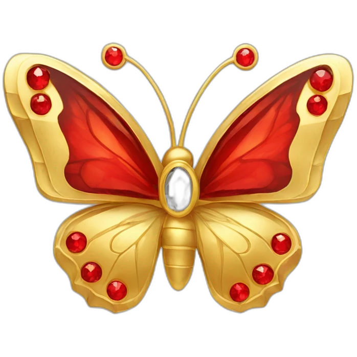 gold and red crystal butterfly jewel emoji