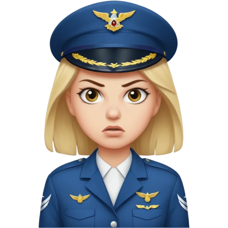 Angry eyes on white girl Air force emoji