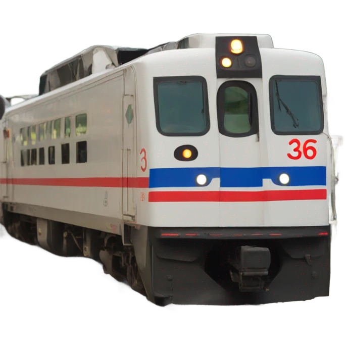 Train with number "36" emoji