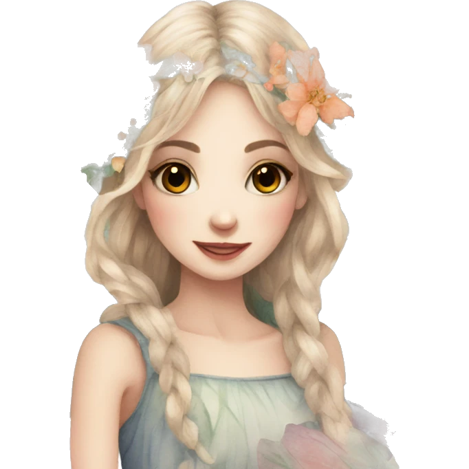 Watercolor fairy floral feminine  emoji