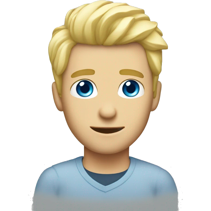 Dev + Ops + blond guy blue eye emoji