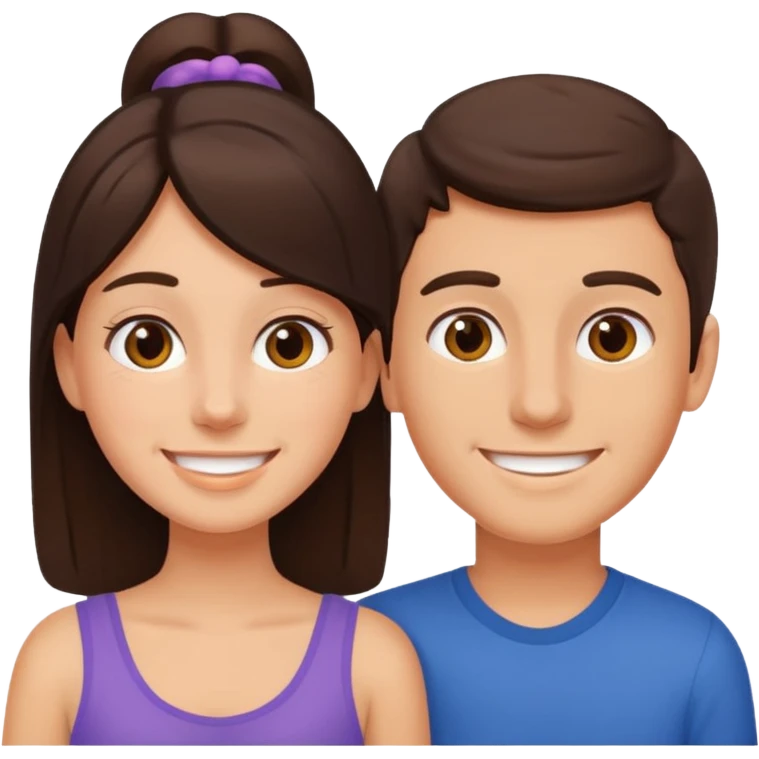 a brunette boy with his girlfriend emoji