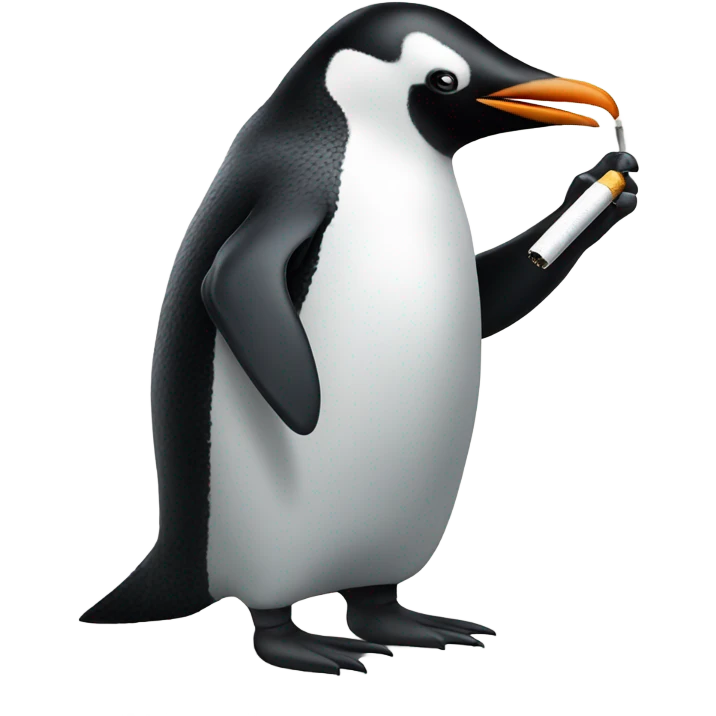 Penguin smoking a cigarette  emoji