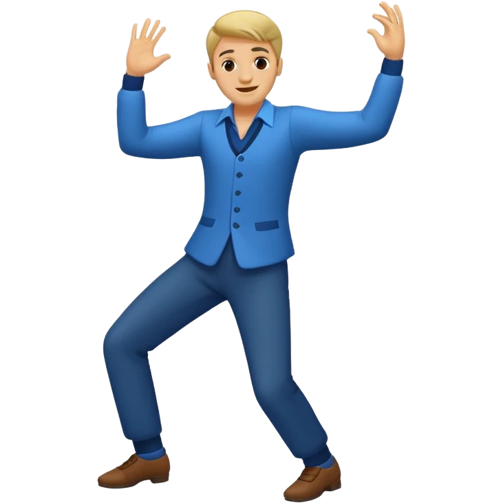 Make him dancing, like the guy of the photo emoji