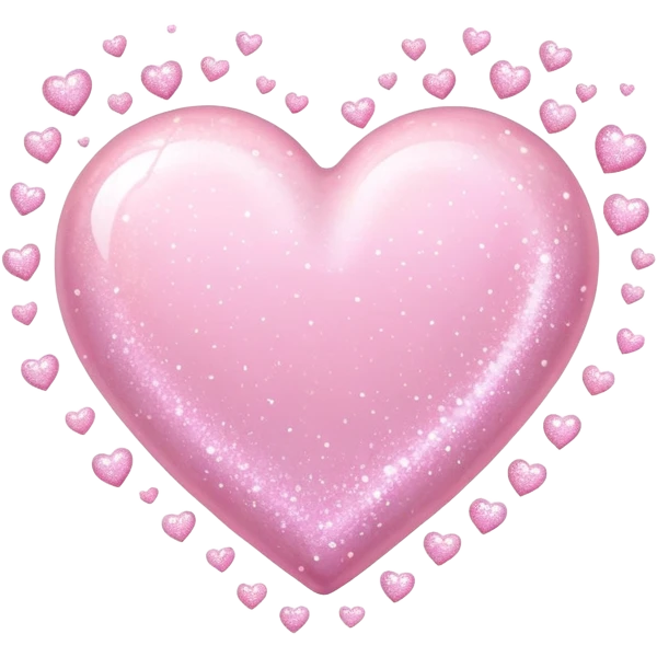 pastel pink heart and pastel pink sparkles emoji