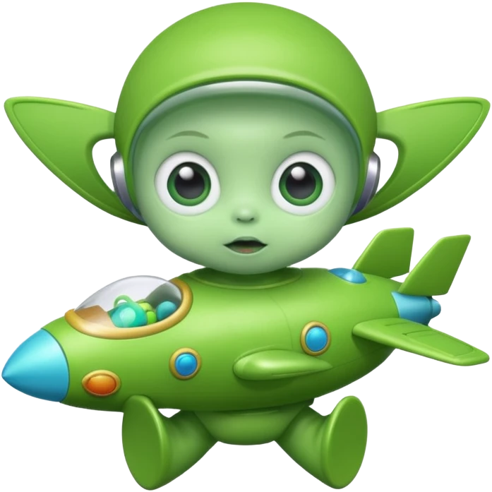 Alien baby with toy emoji