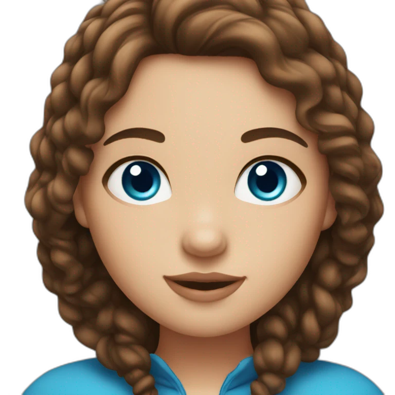 curvy girl with brown hair and blue eyes emoji
