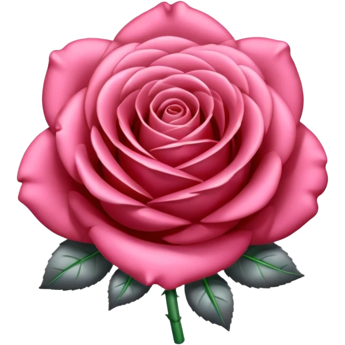 metallic gray chrome minimalistic rose emoji