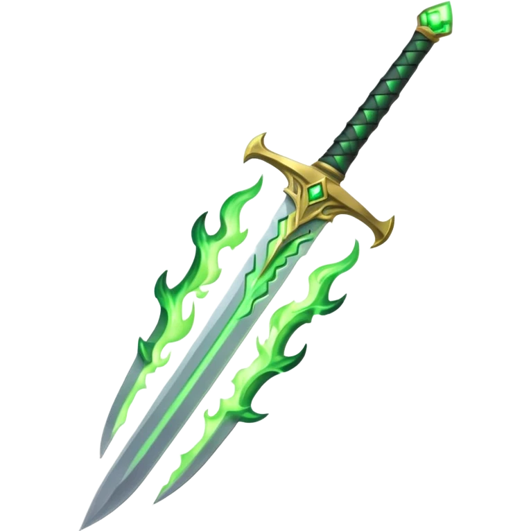 sword burning green flame emoji