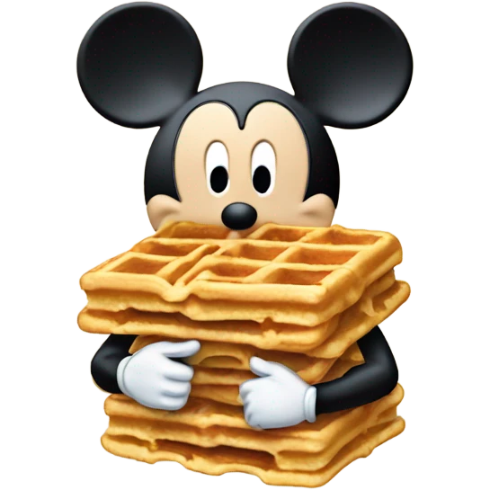 Mickey Mouse eating Mickey mouse waffles emoji