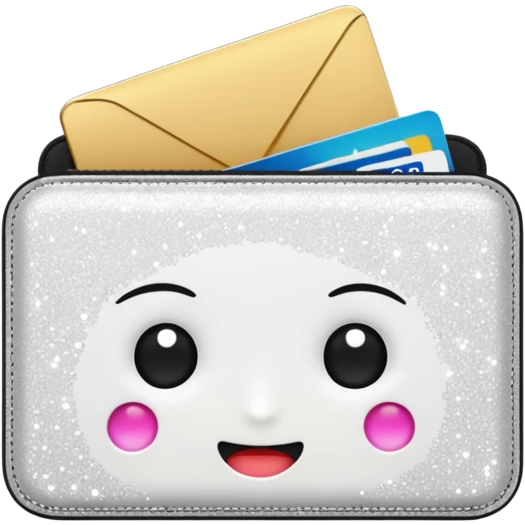 glitter white wallet emoji