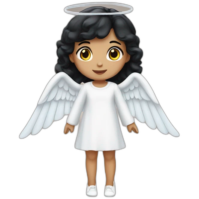 Angel mini girl with black hair  emoji