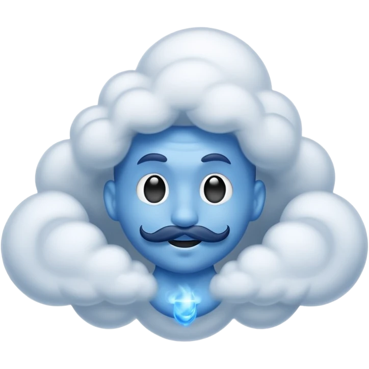 blue genie emerging smoke. emoji