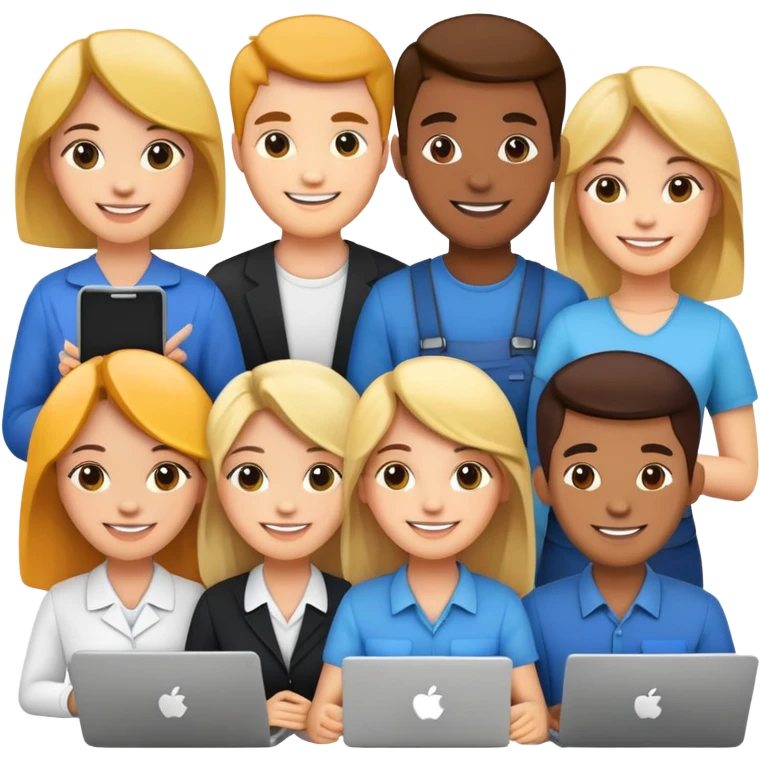 team of diverse people working together emoji