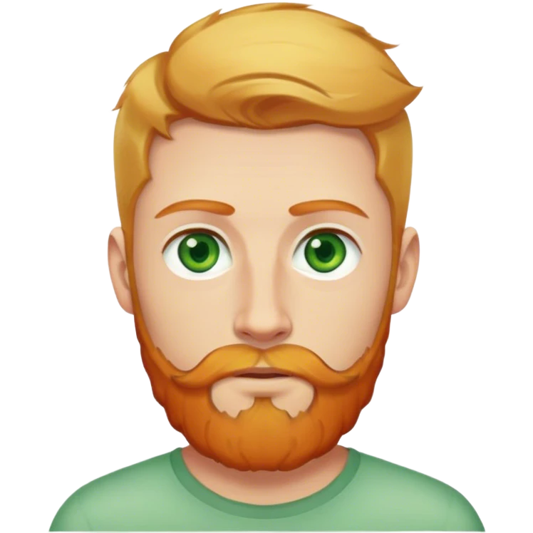 A man with green eyes and blonde hair with ginger hipster beard no glasses  emoji