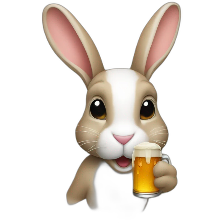 drinking beer rabbit emoji