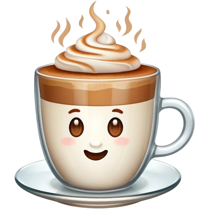 Raf coffee in a glass cup emoji