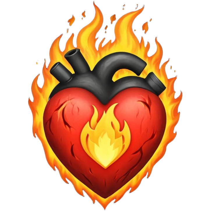 A black love hurt in black fire emoji