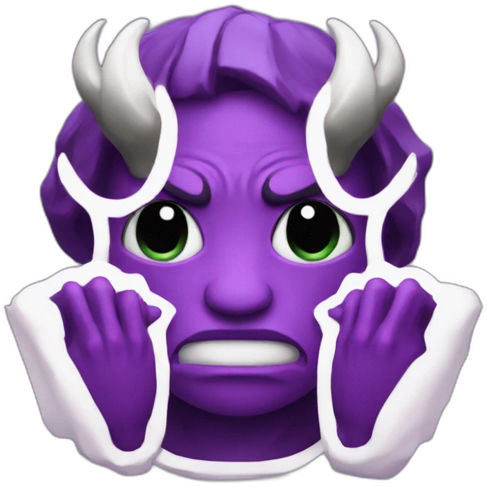 purple iphone devil prays emoji