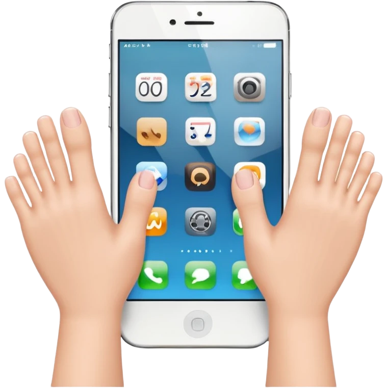 Phone with hands and feet emoji