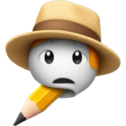 pencil with hat emoji