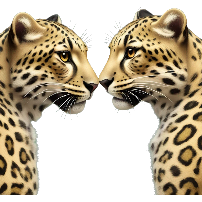 Two leopards love each other emoji